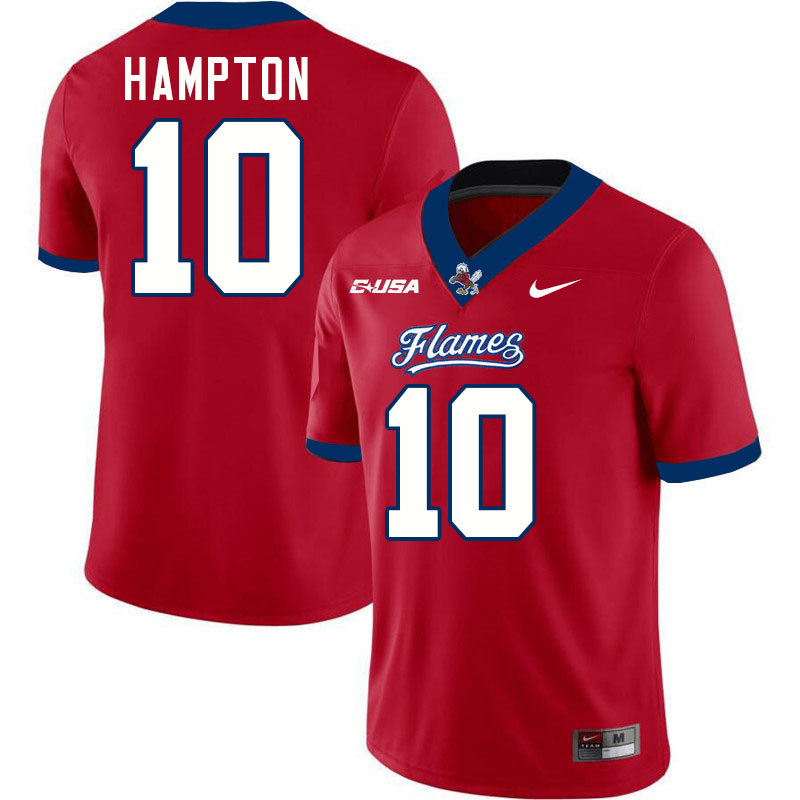 Liberty Flames #10 Nate Hampton College Football Jerseys Stitched-Red